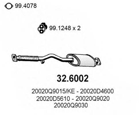 ASSO 326002 Середній глушник вихлопних газів