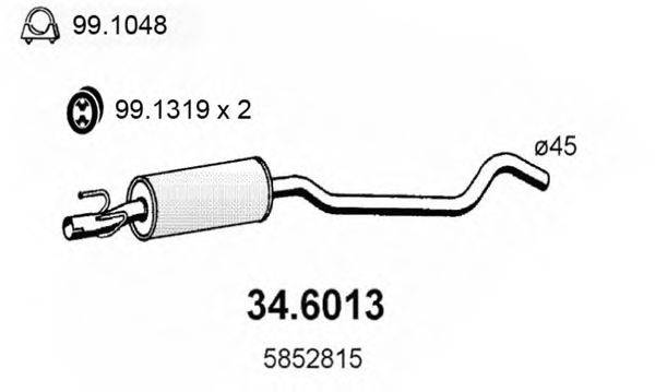 ASSO 346013 Середній глушник вихлопних газів