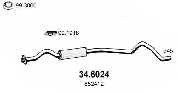 ASSO 346024 Середній глушник вихлопних газів