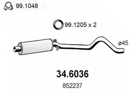 ASSO 346036 Середній глушник вихлопних газів