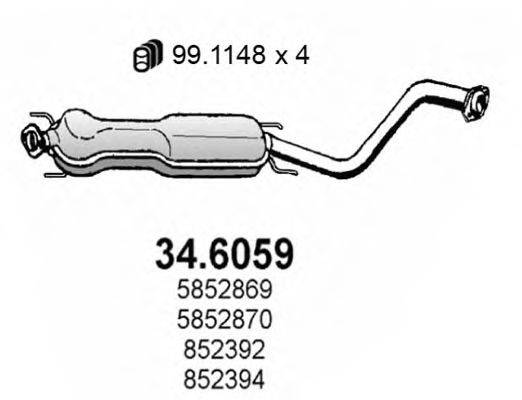 ASSO 346059 Середній глушник вихлопних газів