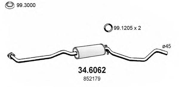 ASSO 346062 Середній глушник вихлопних газів