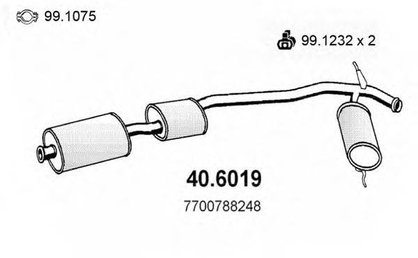 ASSO 406019 Середній глушник вихлопних газів