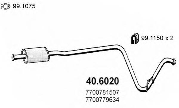 ASSO 406020 Середній глушник вихлопних газів