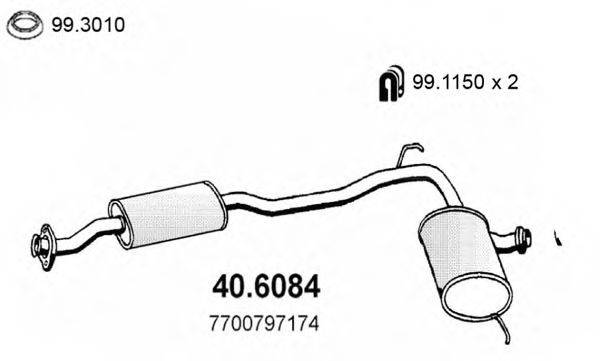 ASSO 406084 Середній глушник вихлопних газів