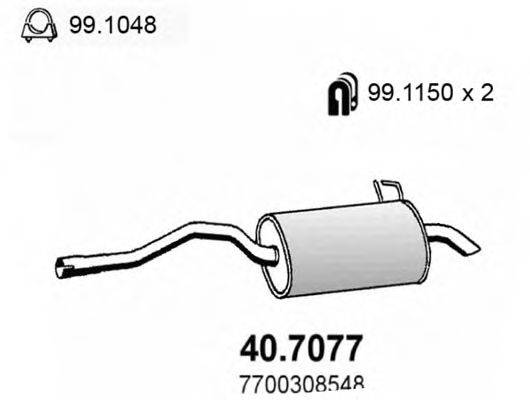 ASSO 407077 Глушник вихлопних газів кінцевий