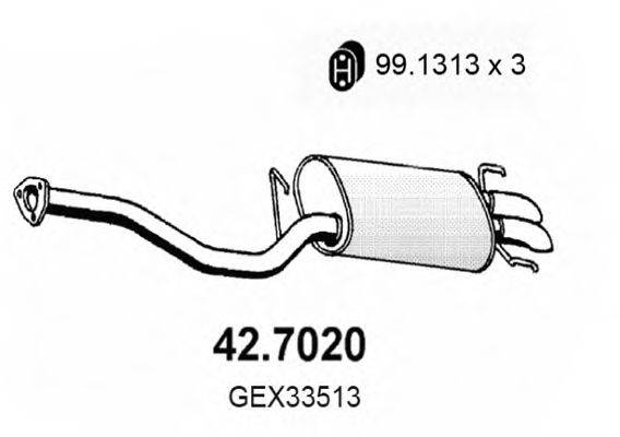 ASSO 427020 Глушник вихлопних газів кінцевий