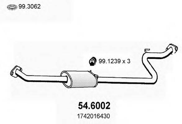 ASSO 546002 Середній глушник вихлопних газів