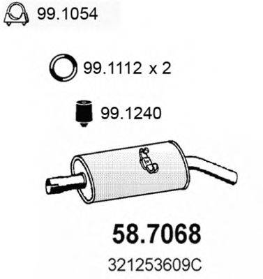 ASSO 587068 Глушник вихлопних газів кінцевий