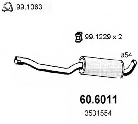 ASSO 606011 Середній глушник вихлопних газів