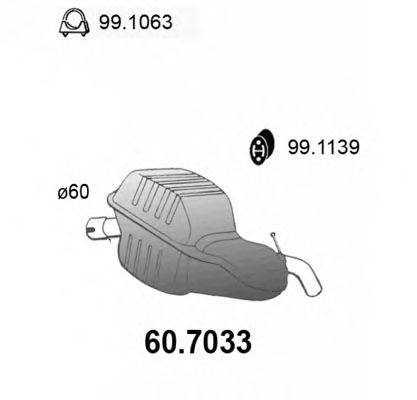 ASSO 607033 Глушник вихлопних газів кінцевий