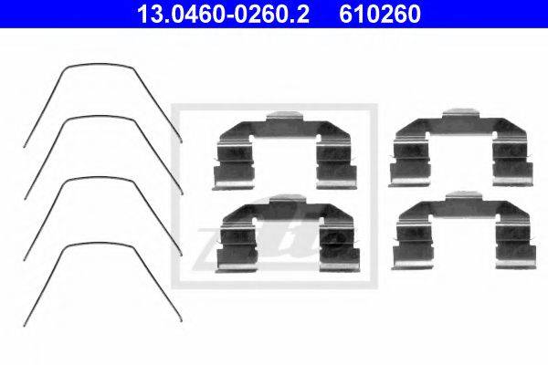 ATE 13046002602 Комплектуючі, колодки дискового гальма