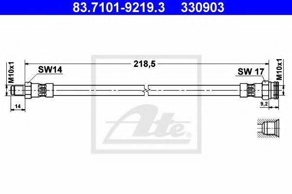 ATE 83710192193 Гальмівний шланг