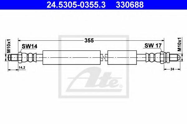 ATE 24530503553 Гальмівний шланг
