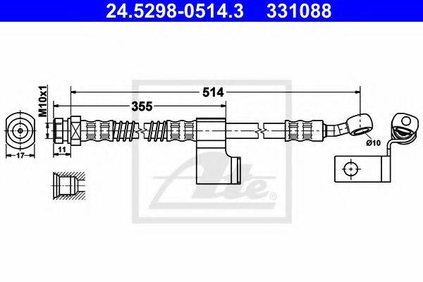 ATE 24529805143 Гальмівний шланг