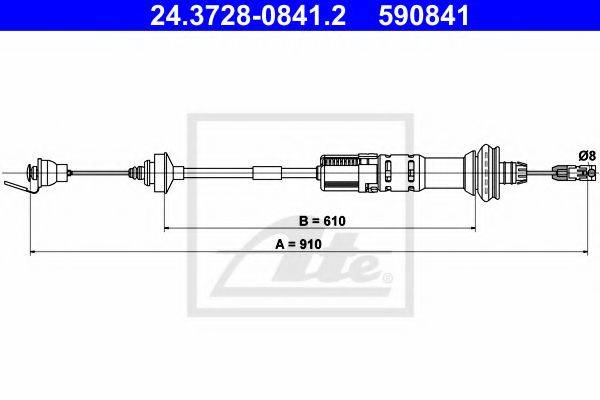 ATE 24372808412 Трос, управління зчепленням