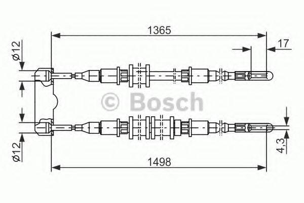 BOSCH 1987477130 Трос, стоянкова гальмівна система