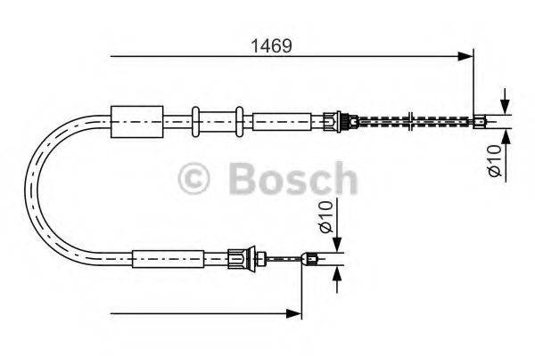 BOSCH 1987477383 Трос, стоянкова гальмівна система