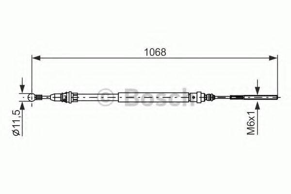 BOSCH 1987477713 Трос, стоянкова гальмівна система