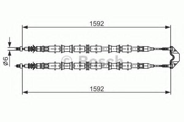 BOSCH 1987482102 Трос, стоянкова гальмівна система