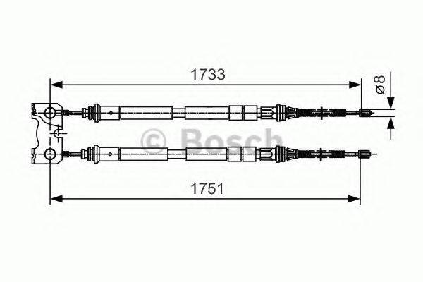 BOSCH 1987482123 Трос, стоянкова гальмівна система