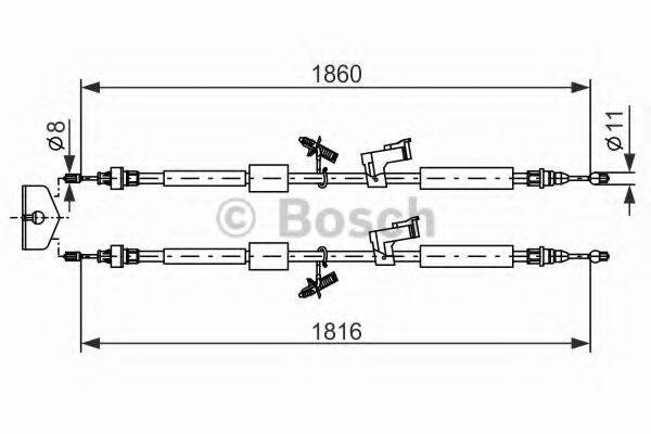 BOSCH 1987482189 Трос, стоянкова гальмівна система