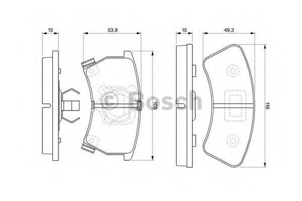 BOSCH 0986424006 Комплект гальмівних колодок, дискове гальмо