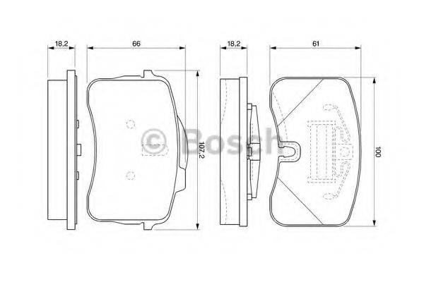 BOSCH 0986424191 Комплект гальмівних колодок, дискове гальмо