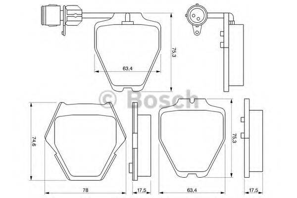 BOSCH 0986424689 Комплект гальмівних колодок, дискове гальмо