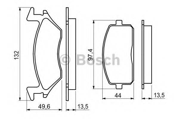 BOSCH 0986460985 Комплект гальмівних колодок, дискове гальмо