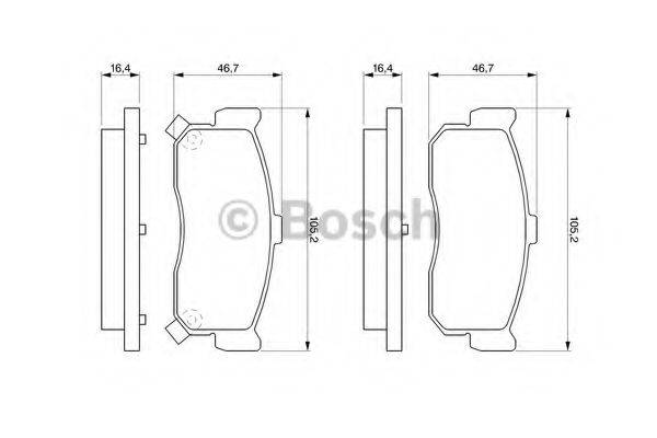 BOSCH 0986461144 Комплект гальмівних колодок, дискове гальмо