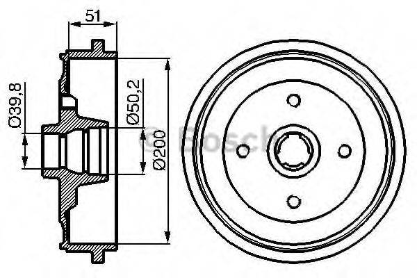 BOSCH 0986477053 Гальмівний барабан