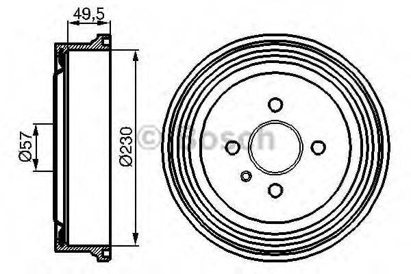 BOSCH 0986477100 Гальмівний барабан