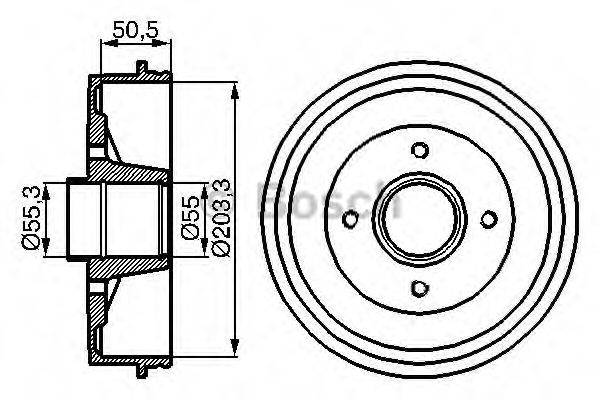 BOSCH 0986477108 Гальмівний барабан