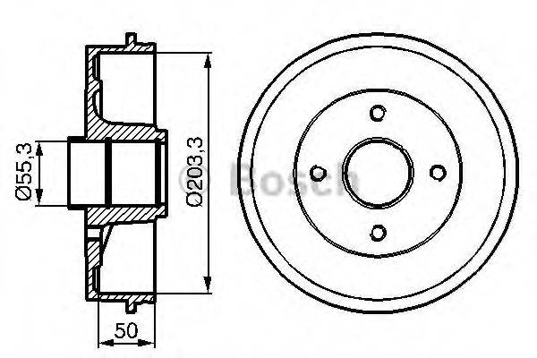 BOSCH 0986477121 Гальмівний барабан