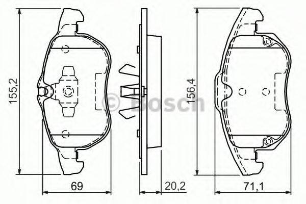 BOSCH 0986494073 Комплект гальмівних колодок, дискове гальмо