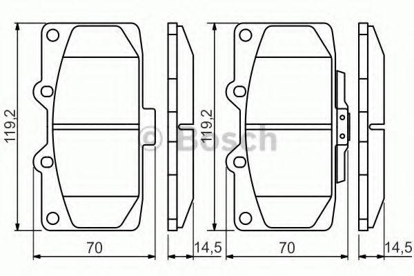 BOSCH 0986494398 Комплект гальмівних колодок, дискове гальмо