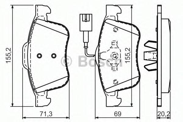 BOSCH 0986494465 Комплект гальмівних колодок, дискове гальмо