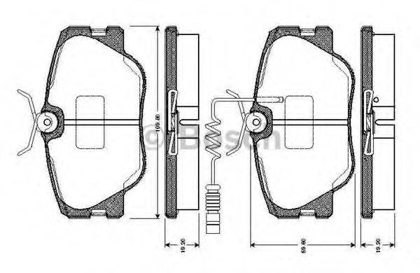 BOSCH 0986TB2099 Комплект гальмівних колодок, дискове гальмо