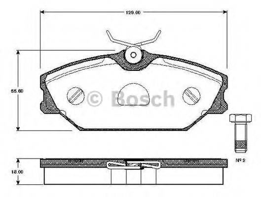 BOSCH 0986TB2106 Комплект гальмівних колодок, дискове гальмо