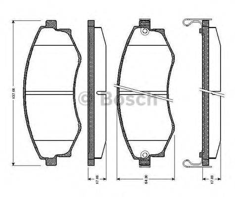 BOSCH 0986TB2171 Комплект гальмівних колодок, дискове гальмо