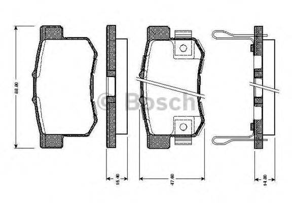 BOSCH 0986TB2182 Комплект гальмівних колодок, дискове гальмо