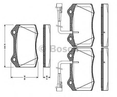 BOSCH 0986TB2243 Комплект гальмівних колодок, дискове гальмо