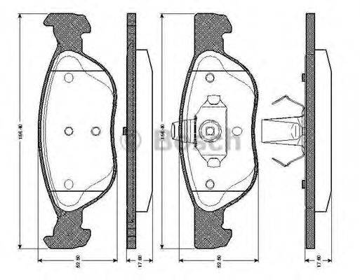 BOSCH 0986TB2281 Комплект гальмівних колодок, дискове гальмо