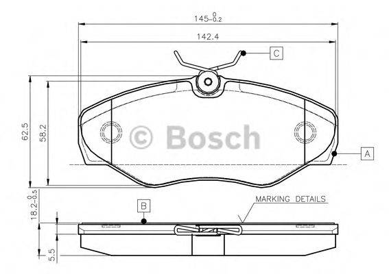 BOSCH 0986TB2402 Комплект гальмівних колодок, дискове гальмо