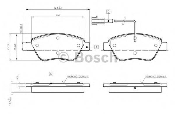 BOSCH 0986TB2414 Комплект гальмівних колодок, дискове гальмо