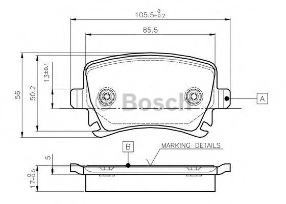 BOSCH 0986TB2458 Комплект гальмівних колодок, дискове гальмо