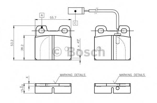 BOSCH 0986TB2469 Комплект гальмівних колодок, дискове гальмо