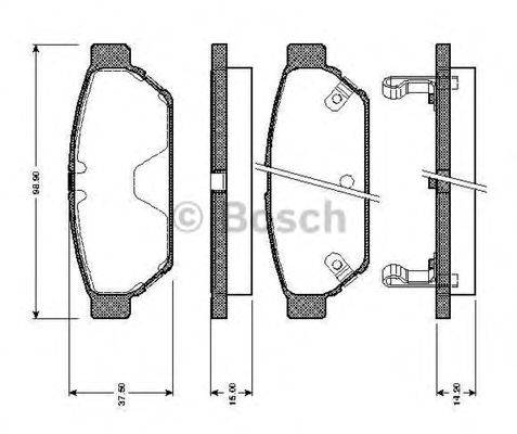 BOSCH 0986TB2698 Комплект гальмівних колодок, дискове гальмо