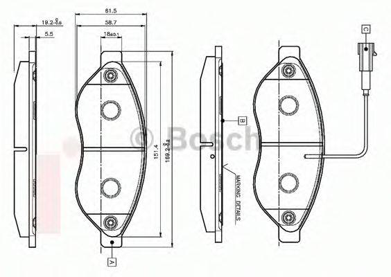 BOSCH 0986TB2944 Комплект гальмівних колодок, дискове гальмо